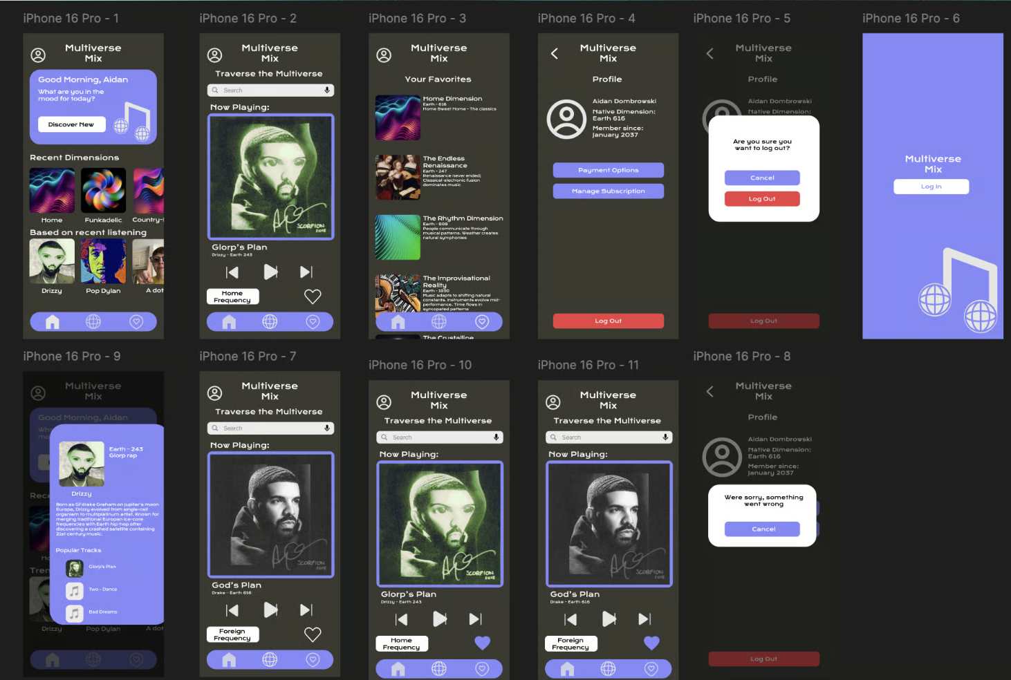 Multiverse Mix Final Screens